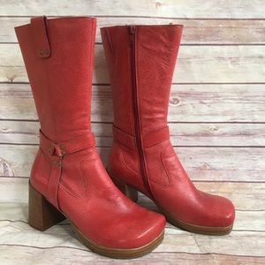 Miz Mooz Vintage Red Leather Boots Size 37